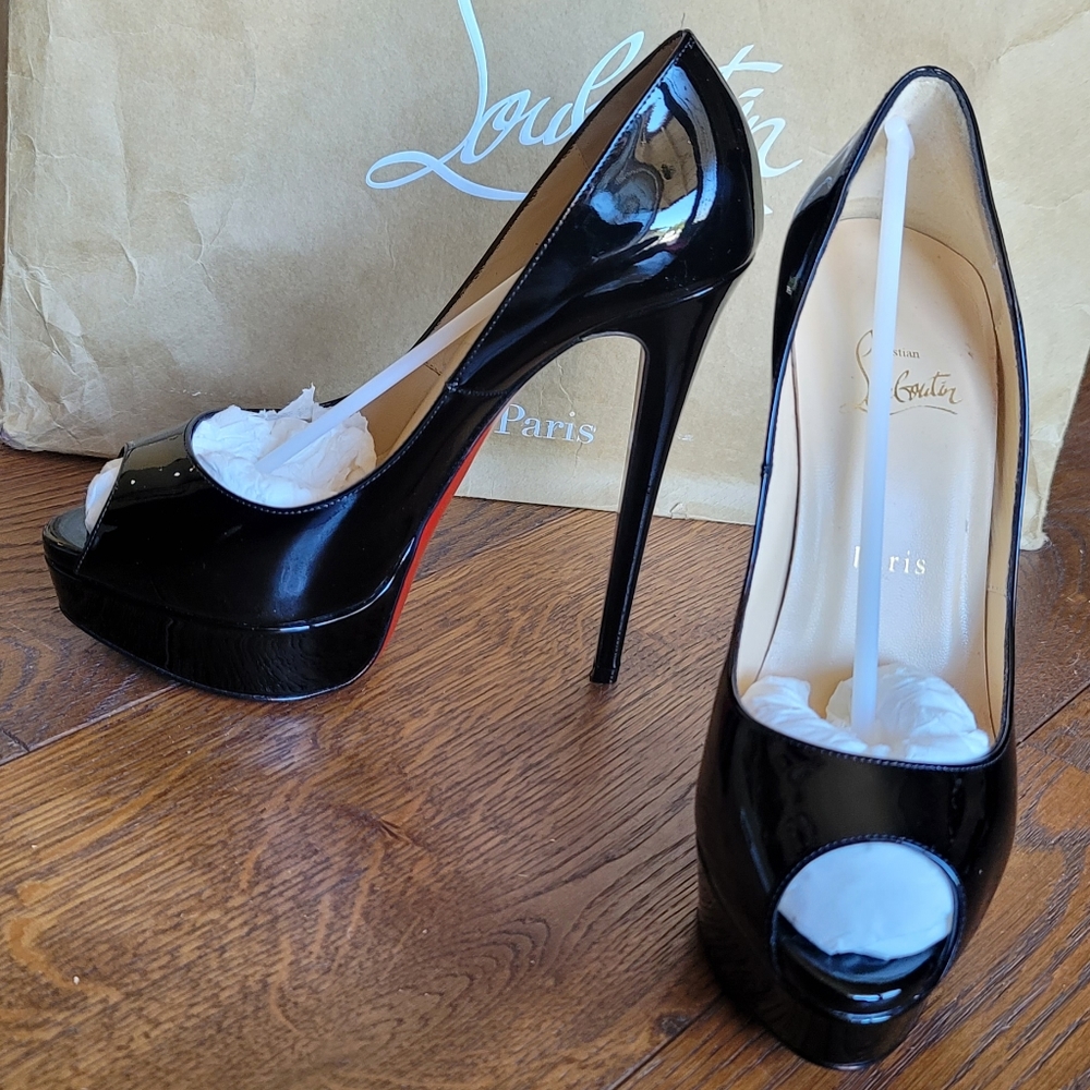 Christian louboutin peep toe high heels